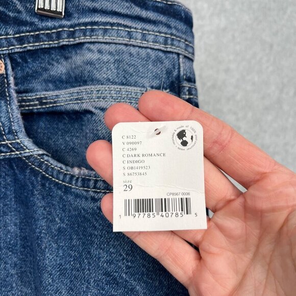 We the Free People Moxie Low Slung Pull On Barrel Jeans Size 29 Dark Romance NEW - Picture 7 of 15